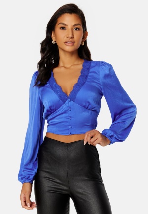 BUBBLEROOM Lucinda satin blouse Blue 36