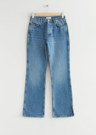 Split Bootcut Jeans - Blue