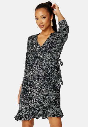 VERO MODA Henna 3/4 Wrap Dress Black L