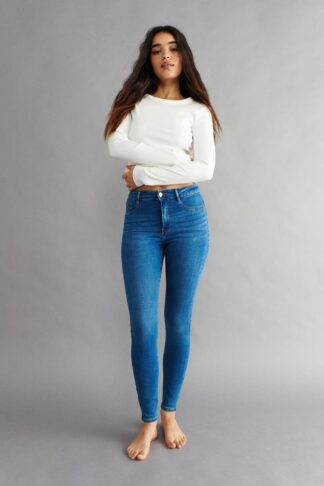 Gina Tricot - Molly high waist jeans - highwaist jeans - Blue - XS - Female
