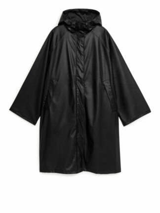 Hooded Rain Coat - Black