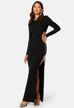 Bubbleroom Occasion Super cut out Bejewelled Gown Black 2XL