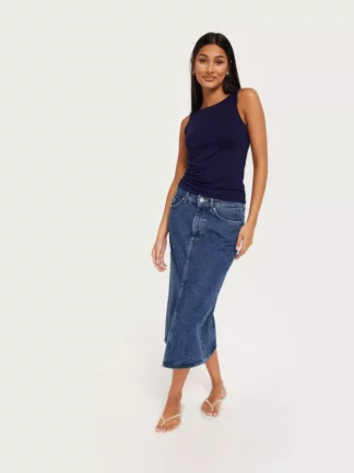 Only - Jeanskjolar - Medium Blue Denim - Onlbianca Midi Skirt Dnm Rea Noos - Kjolar