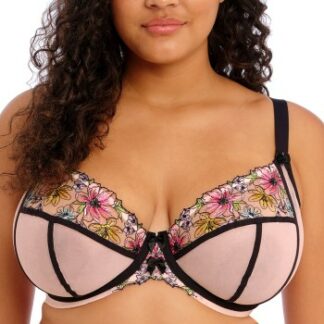 Elomi BH Carrie Underwire Plunge Bra Svart/Rosa H 95 Dam