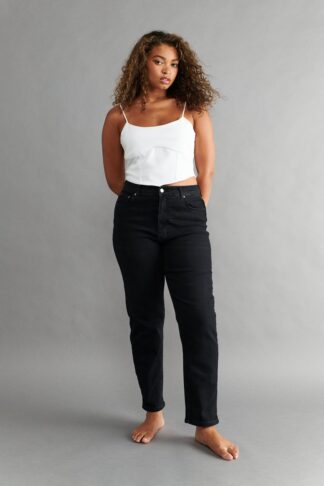 Gina Tricot - Comfy mom jeans - mom jeans - Black - 36 - Female