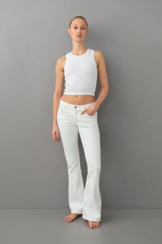 Gina Tricot - Low waist bootcut jeans - low waist jeans - White - 42 - Female