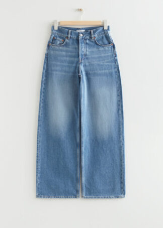 Low Waist Wide Jeans - Blue
