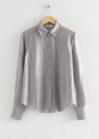 Voluminous Sleeve Shirt - Grey