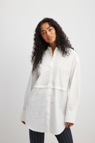 Chloé Schuterman x NA-KD Oversized multi wear skjorta - White