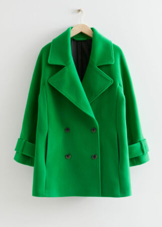 Relaxed Pea Coat - Green