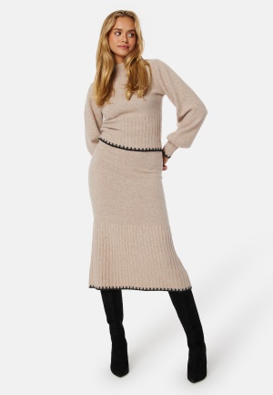 BUBBLEROOM Elora Knitted Skirt Beige melange XS
