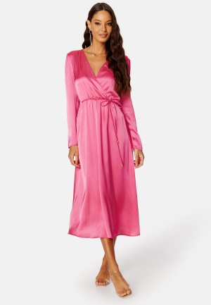 Bubbleroom Occasion Rae Satin Dress Pink L