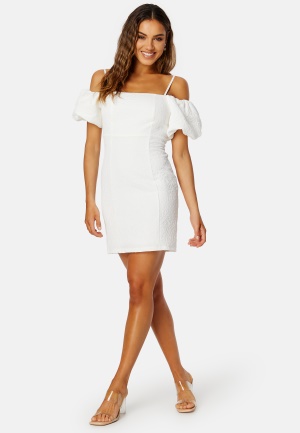 Bubbleroom Occasion Zelia Puff Sleeve Dress White 34