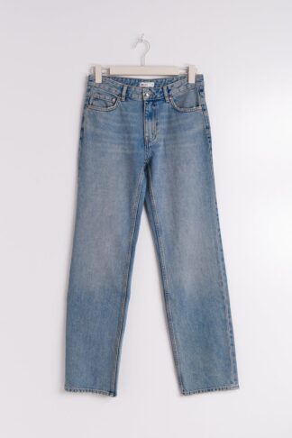 Gina Tricot - Low straight tall jeans - low waist jeans - Blue - 34 - Female
