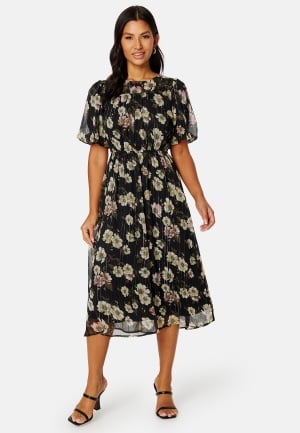 Happy Holly Lynetta Midi Dress Black / Floral 44/46