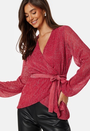 Happy Holly Perley sparkling wrap top Red 36/38