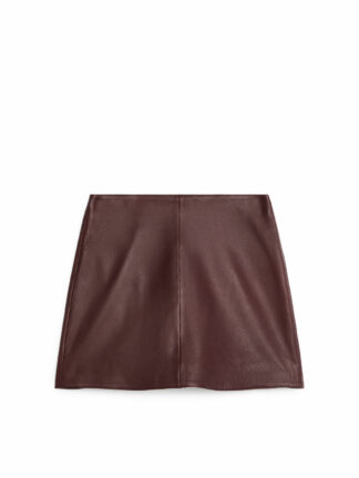 Mini Leather Skirt - Red
