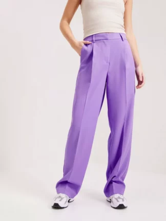 Pieces - Kostymbyxor - Paisley Purple - Pcblayke Hw Wide Leg Pant - Byxor - suit Trousers