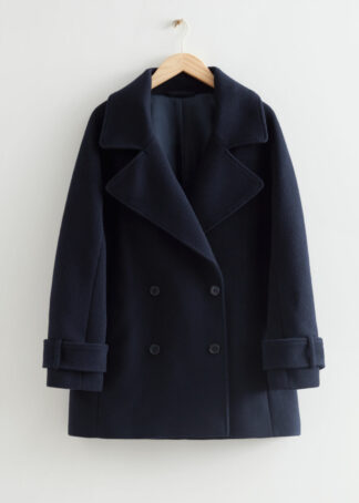 Relaxed Pea Coat - Blue