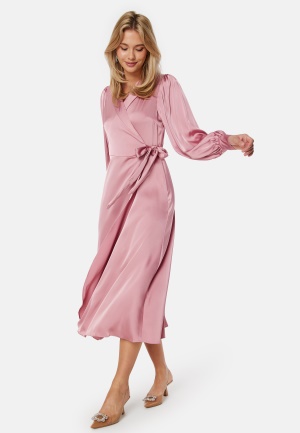 VILA Enna Ravenna L/S Ankle Wrap Dress Foxglove 34