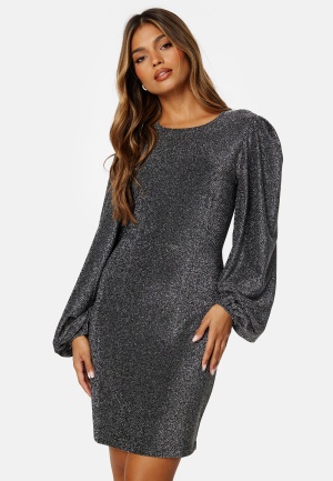 BUBBLEROOM Idalina Sparkling Puff Dress Silver XL