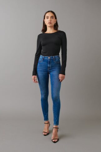 Gina Tricot - Molly high waist jeans - highwaist jeans - Blue - XS - Female