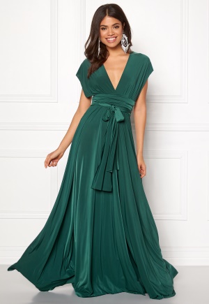 Goddiva Multi Tie Maxi Dress Green L (UK14)