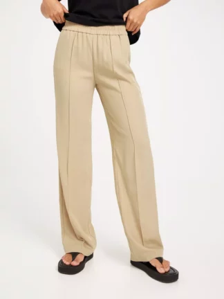 Only - Kostymbyxor - Oxford Tan - Onllucy-Laura Mw Wide Pin Pant Tlr - Byxor - suit Trousers