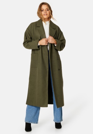 BUBBLEROOM Alemah Oversized Wool Blend Coat Dark green 42