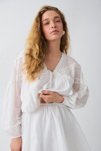 Gina Tricot - Boho blouse - blusar - White - XS - Female