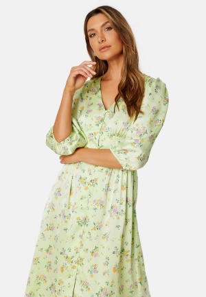 VILA Louis 3/4 Midi Dress Hemlock AOP:FLOWERS 40