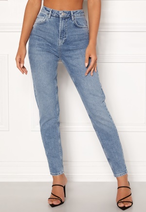 Pieces Leah Mom HW Ankle Jeans Light Blue Denim XS